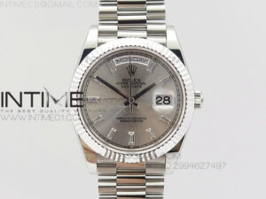 Day-Date 40 SS BP 1:1 Best 228239 Gray Diamond Sticks Dial on SS Bracelet