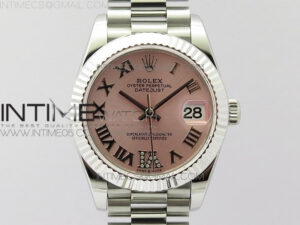 Datejust 31mm 278275 SS BP Best Edition Pink Roman Markers Dial(@6 Crystal Makrer) on SS President Bracelet
