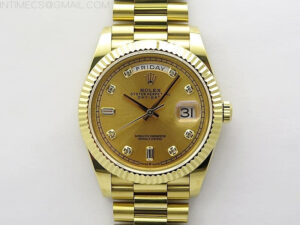 Day Date 40mm 228238 Gain Weight YG/tungsten APSF 1:1 Best Edition Gold Dial Crystals Markers on YG President Bracelet A2836