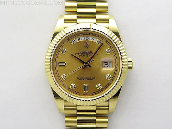 Day Date 40mm 228238 Gain Weight YG/tungsten APSF 1:1 Best Edition Gold Dial Crystals Markers on YG President Bracelet A2836