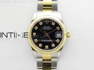 DateJust 31mm 178271 SS/YG APSF Best Edition Black Dial Crystal Markers on Oyster Bracelet A2824