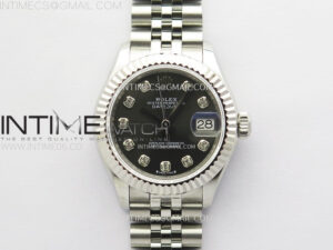 Datejust 28mm 279179 SS APSF Best Edition Gray Dial Crystals Markers on SS Jubilee Bracelet NH05