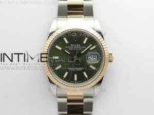 Datejust 36mm 116231 SS/RG BP 1:1 Best Edition Green Dial Stick Markers On SS/RG Oyster Bracelet A2824