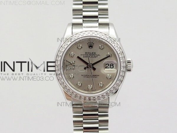 DateJust 28mm SS Diamond Bezel BP Best Edition Silver Dial on SS Bracelet ETA2671