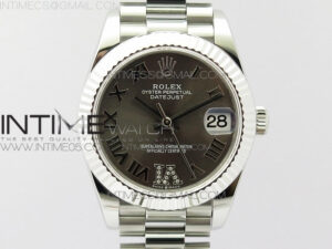 Datejust 31mm 278275 SS BP Best Edition Gray Roman Markers Dial(@6 Crystal Makrer) on SS President Bracelet