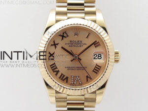 Datejust 31mm 278275 RG BP Best Edition RG Roman Markers Dial @6 Dia on RG President Bracelet