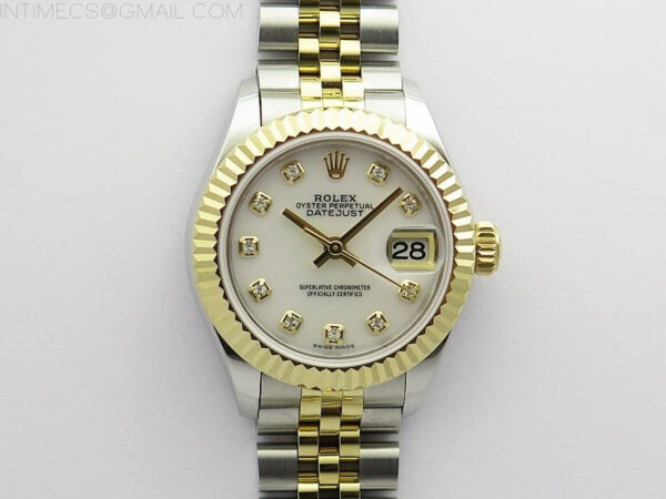 Datejust 28mm 279173 SS/YG BP Best Edition White MOP Crystals Markers Dial on SS/YG Jubilee Bracelet ETA2671