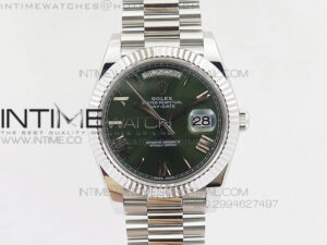 DayDate 40mm BP Best 228239 SS Green dial Roman on SS Bracelet