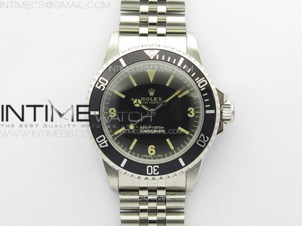 Vintage Submariner 5513 No Date SS B12 Best Edition Black Dial on Jubilee Bracelet A2836 (Style6)