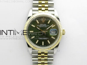 Datejust 36mm 116231 SS/YG BP 1:1 Best Edition Green Dial Stick Markers On SS/YG Jubilee Bracelet A2824