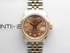 Datejust 28mm 279171 Smooth Bezel SS/RG APSF Best Edition RG Dial Crystals Markers on SS Jubilee Bracelet NH05