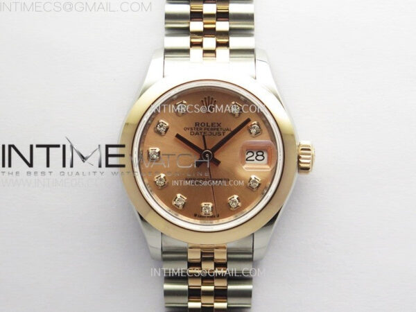Datejust 28mm 279171 Smooth Bezel SS/RG APSF Best Edition RG Dial Crystals Markers on SS Jubilee Bracelet NH05