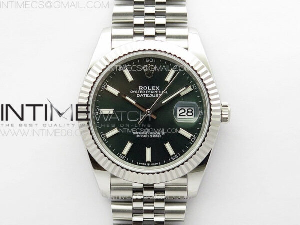 DateJust 41 126334 NTF 1:1 Best Edition 904L Steel Green Stick Dial on Jubilee Bracelet VR3235