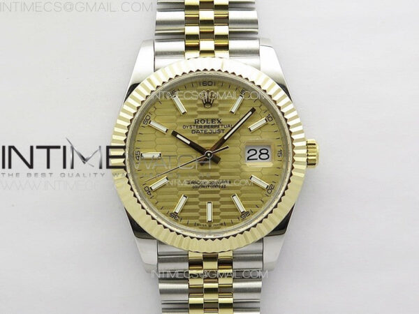 DateJust 41 126334 SS/YG GMF 1:1 Best Edition Gold Fluted Dial on SS/YG Jubilee Bracelet
