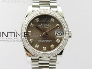 Datejust 31mm 278275 SS Crystal bezel BP Best Edition Gray Dial(@6 Crystal Marker) on SS President Bracelet