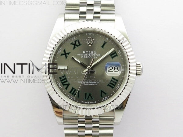 DateJust 41 126334 SS BP 1:1 Best Edition New Version Gray Style01 Roman Markers Dial on Jubilee Bracelet