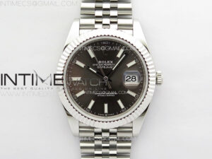 DateJust 41 126334 ZF 1:1 Best Edition 904L Steel Gray Dial Stick Marker on Jubilee Bracelet A2824 (Free Key Ring)