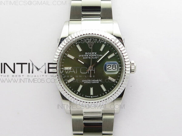 Datejust 36mm 116231 SS BP 1:1 Best Edition Green Dial Stick Markers On SS Oyster Bracelet A2824