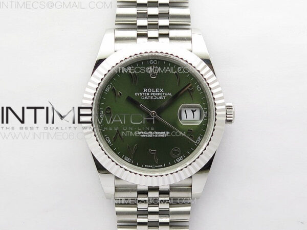 DateJust 41 126334 SS GMF 1:1 Best Edition Green Dial Arabic Markers on Jubilee Bracelet