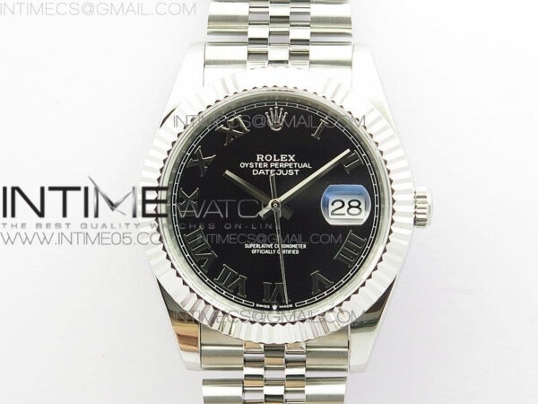 DateJust 41 126334 SS BP 1:1 Best Edition New Version Black Roman Markers Dial on Jubilee Bracelet