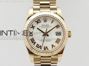 Datejust 31mm 278275 RG BP Best Edition White Roman Markers Dial on RG President Bracelet