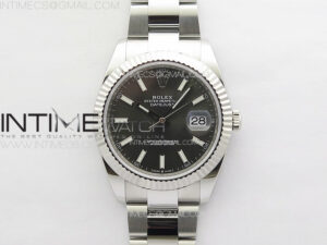DateJust 41 126334 NTF 1:1 Best Edition 904L Steel Gray Stick Dial on Oyster Bracelet VR3235