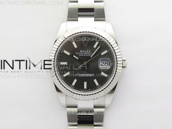 DateJust 41 126334 NTF 1:1 Best Edition 904L Steel Gray Stick Dial on Oyster Bracelet VR3235