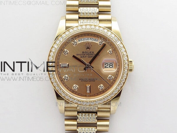 Day-Date 36 128235 RG/Crystal BP Best Edition RG Crystal Marker Dial on RG President Bracelet A2836