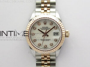 Datejust 28mm 279173 SS/RG BP Best Edition White MOP Crystal Markers Dial on SS/RG Jubilee Bracelet ETA2671