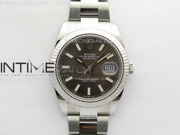 DateJust 41 126334 Clean 1:1 Best Edition 904L Steel Gray Stick Dial on Oyster Bracelet VR3235