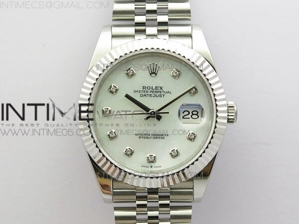 DateJust 41 126334 SS BP 1:1 Best Edition New Version White MOP Crystals Markers Dial on Jubilee Bracelet