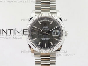 DayDate 40mm BP Best 228239 SS Gray Stripe Stick Dial on SS Bracelet