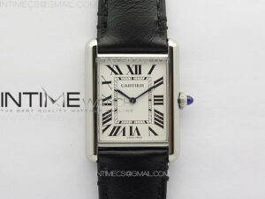 Tank Louis Ladies 25mm SS 8848F 1:1 Best Edition White Dial on Black Leather Strap Ronda Quartz
