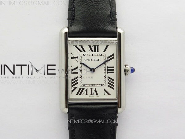 Tank Louis Ladies 25mm SS 8848F 1:1 Best Edition White Dial on Black Leather Strap Ronda Quartz