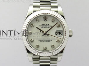 Datejust 31mm 278275 SS BP Best Edition White MOP Crystals Markers Dial on SS President Bracelet