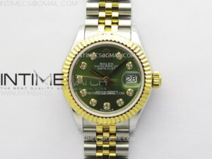 Datejust 28mm 279173 SS/YG APSF Best Edition Green Dial Crystals Markers on Jubilee Bracelet NH05
