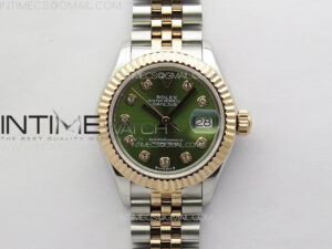Datejust 28mm 279179 SS/RG APSF Best Edition Green Dial Crystals Markers on SS/RG Jubilee Bracelet NH05