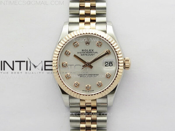 DateJust 31mm 178271 SS/RG APSF Best Edition Silver Dial Crystal Markers on Jubilee Bracelet A2824