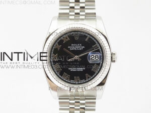DateJust 36 116234 SS V2 904L ARF 1:1 Best Edition Black Dial Roman Markers on 904L SS Jubilee Bracelet SH3135
