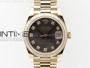 Datejust 31mm 278275 RG Dia Bezel BP Best Edition Gray MOP Crystal Markers Dial on RG President Bracelet