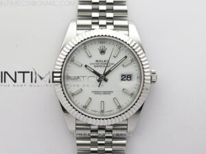 DateJust 41 126334 ZF 1:1 Best Edition 904L Steel White Dial Stick Marker on Jubilee Bracelet A2824 (Free Key Ring)