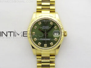 DateJust 31mm 178271 YG APSF Best Edition Gray Dial Crystal Markers on President Bracelet A2824