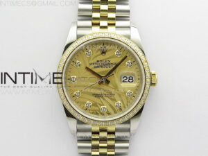 DateJust 36 SS/YG 126234 Diamonds Bezel JDF 1:1 Best Edition New YG Dial on Jubilee SS/YG Bracelet