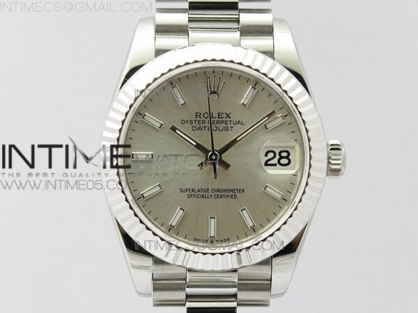Datejust 31mm 278275 SS BP Best Edition Silver Stick Markers Dial on SS President Bracelet