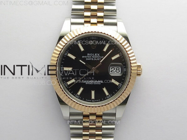 DateJust 41 126331 904L SS/RG GMF 1:1 Best Edition Black Dial On Jubilee Bracelet VR3235