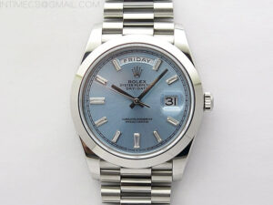 Day Date 40mm 228239 Gain Weight SS/tungsten APSF 1:1 Best Edition Ice Blue Dial T Crystals Markers on SS President Bracelet A2836