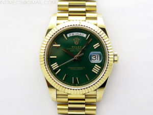 Day Date 40mm 228238 Gain Weight YG/tungsten APSF 1:1 Best Edition Green Dial Roman Markers on YG President Bracelet A2836