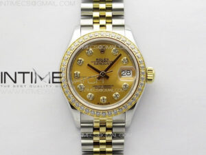 Datejust 28mm 279179 SS/YG APSF Best Edition Gold Dial Crystals Markers on SS/YG Jubilee Bracelet NH05