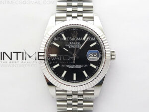 DateJust 41mm 126334 904 SS ARF 1:1 Best Edition Black Dial Sticks Markers on Jubilee Bracelet SH3235