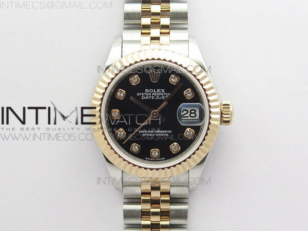 Datejust 28mm 279173 SS/RG BP Best Edition Black Crystal Markers Dial on SS/RG Jubilee Bracelet ETA2671